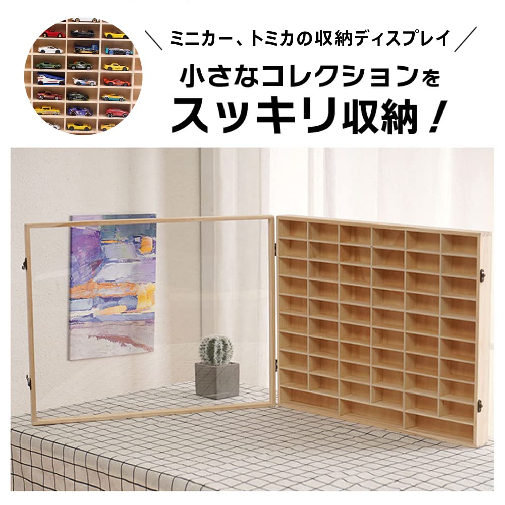 JOOHY Miniature Car 5x10 Holds 50 Acrylic Miniature Car Storage Collection Storage Height Width Depth 8cm Case, Compartments, Cars, Wall-Mounted Type,