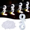 Christmas Gutter Light ClipsGutter Hooks Led Light Holder Christmas Lights Clips S-Hook Plastic Light Hanger Hooks Black/White