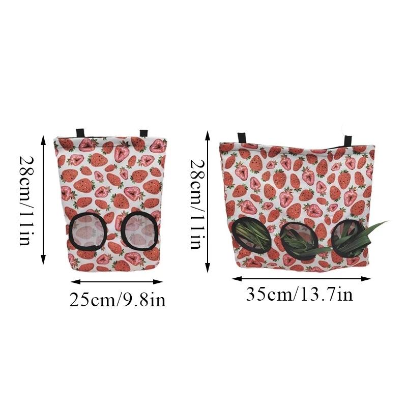 2/3 Holes Hanging Hay Bag for Bunny Guinea Pigs Small Animal Feeder Rabbit Food Dispensers Bag Cage Accessories Pet Feeding Bag