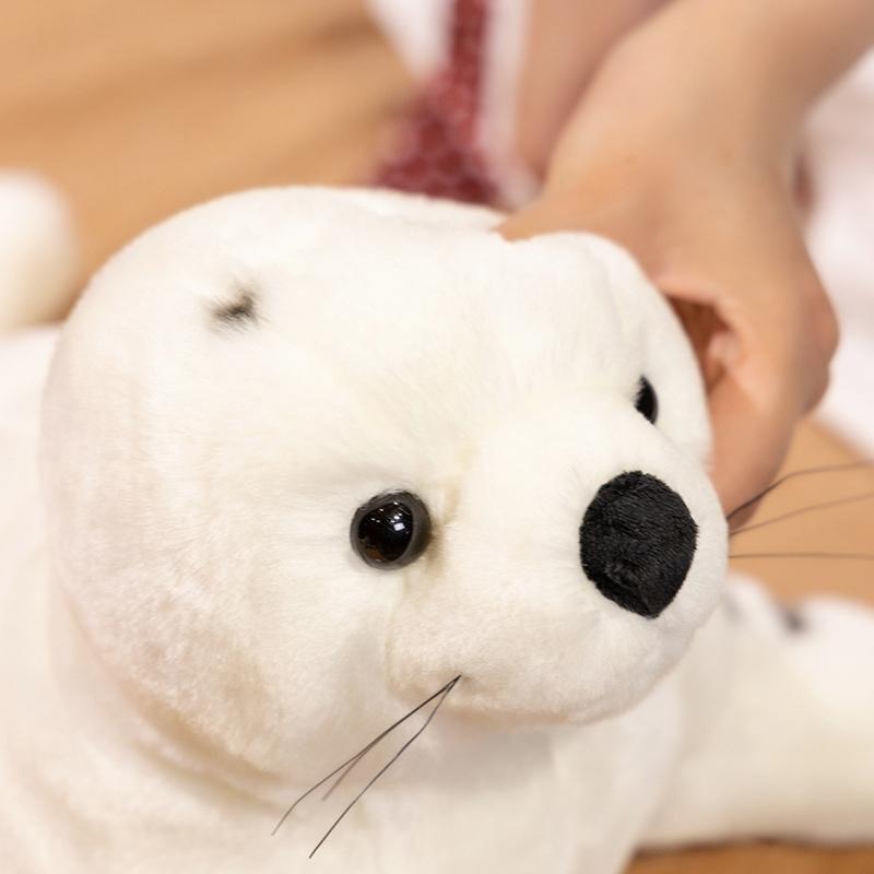 Cute Simulation Seals Plush Toy Stuffed Animal Sea Lion Plush Doll Kawaii Room Decor Birthday Gift Sea World Souvenir Kids Girls