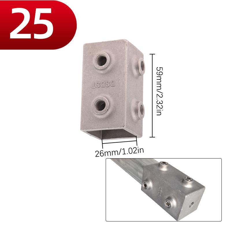 1 buc Piesă de Conectare Tub Pătrat Aliaj Aluminiu Cot Conector Triplu Tub Pătrat Îmbinare Fixă Raft Raft de Depozitare
