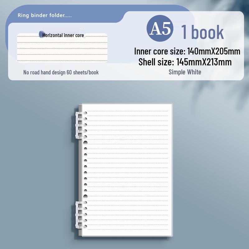 Hand-Friendly Transparent Removable Loose-Leaf Notebook with Square Grid, Perfect for High School Students – Durable and Thickened Design