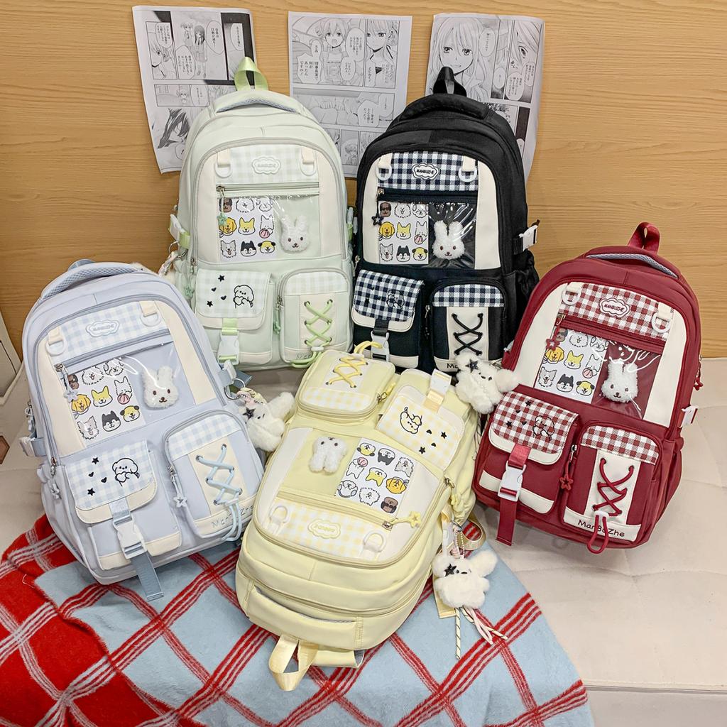 Schultasche Japanischer ins Stil Schultasche Mittelschule Mädchen Rucksack mit großem Fassungsvermögen Hoher Wert Transparente Schmerztasche Schüler Freizeitrucksack