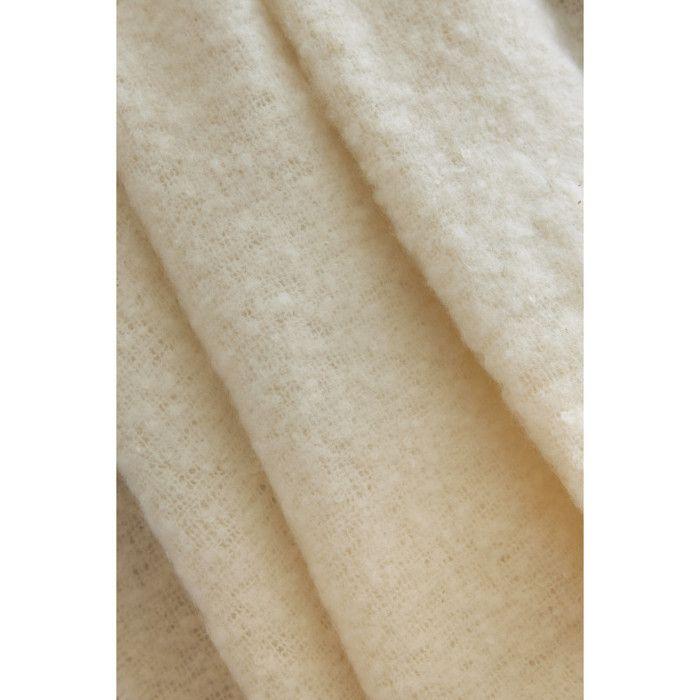 Plaid 130 x 170 cm Polyester tricot uni effet Mohair "Melia" Le fil d'Ariane