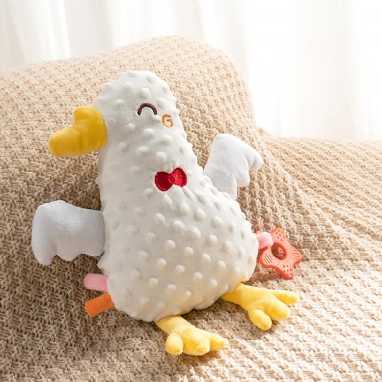 Soft Plush Stuffed Animal Teething Toy for Babies with Cracker Paper Teether and Texture Designs for Newborns Comfort