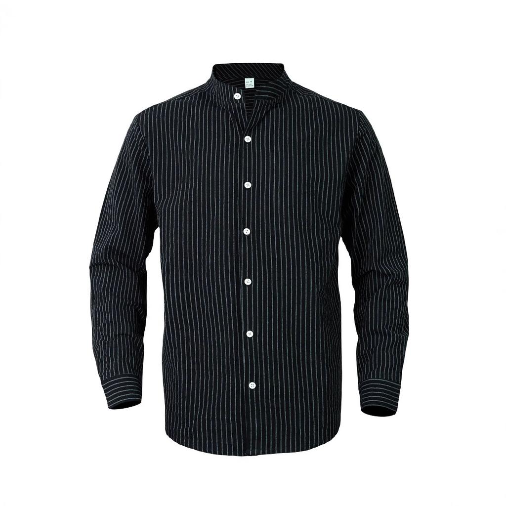 Men's Striped Long-Sleeved Shirt Spring/Autumn Season Premium-Quality Casual Business Linen Shirt