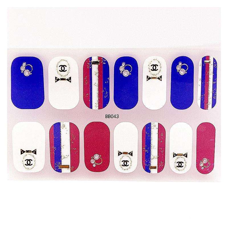 BB 5D No-Bake Gel Nail Sticker Light Therapy Nail Film Nail Sticker Full 3D Hot Gold Wearing Nail Sticker