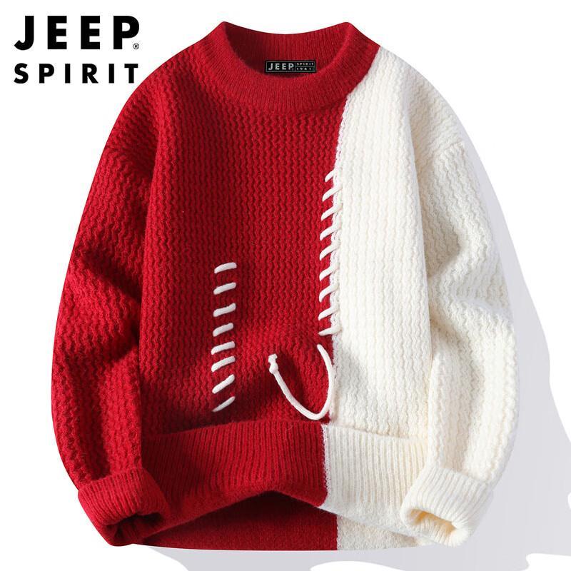 

JEEP SPIRIT Men s Thick Warm Crew Neck Knit Sweater 2XL