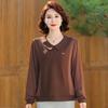 2025 Spring Long Sleeve T-shirt for 50-Year-Old Women's Fashion