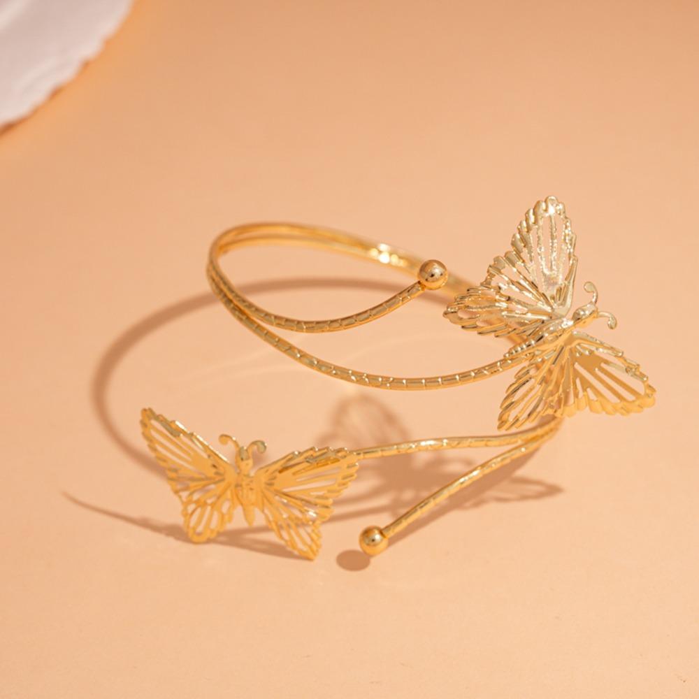 Spiral Women Arm Bracelet Adjustable Armlet Jewelry Fashion Butterfly Arm Chain  Travel Style1