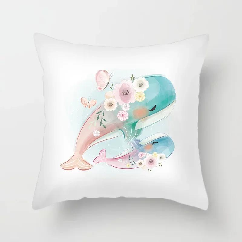 Tierdruck Kissenbezug Cartoonmuster Dekokissen Wohnzimmer Sofa Dekor Zuhause Stuhl Auto Schlafzimmer Dekorative Kissenhülle