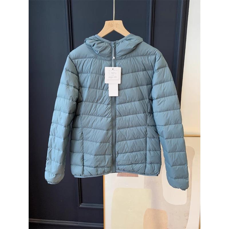 White duck down women's hooded soft, comfortable and warm, fashionable and light down jacket, winter