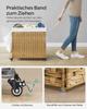 SONGMICS Wäschekorb, Handgeflochtener Wäschekorb, 140L Rattan-Stil Wäschekorb mit 3 Fächern, Abnehmbarer Einsatz, Griffe, Deckel, Wohnzimmer