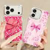 Cute Cartoon Bowknots Print Case For iPhone 17 Pro Max iPhone 16 15 14 13 Pro Max 11 17e 16e Plating Lens Frame Clear Soft Silicone Back Cover