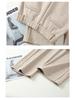Oatmeal Wool Wide-Leg High-Waisted Slimming Pants for Autumn 2025