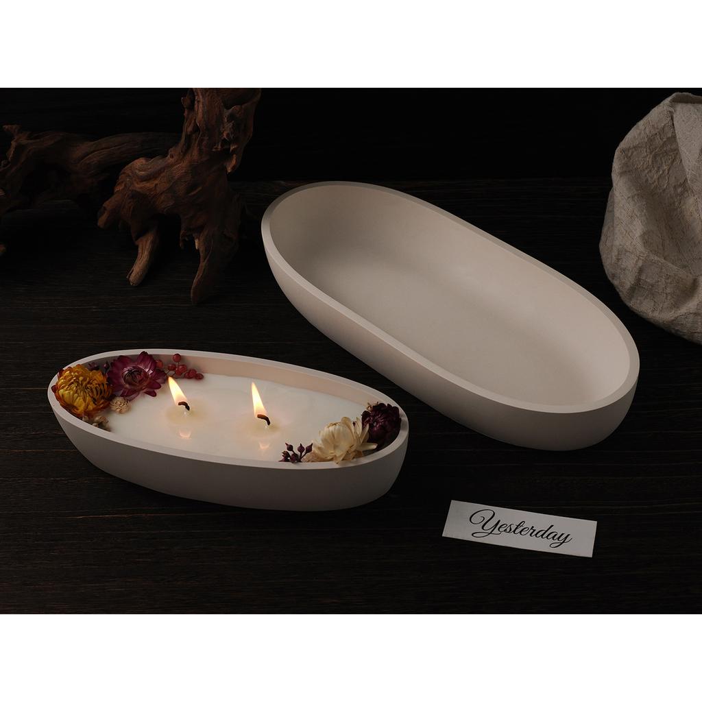 Simple Boats Shape Storage Tray Silicone Mold DIY Candle Holder Epoxy Resin Molds Crafts Coaster Plate Plaster Mold
