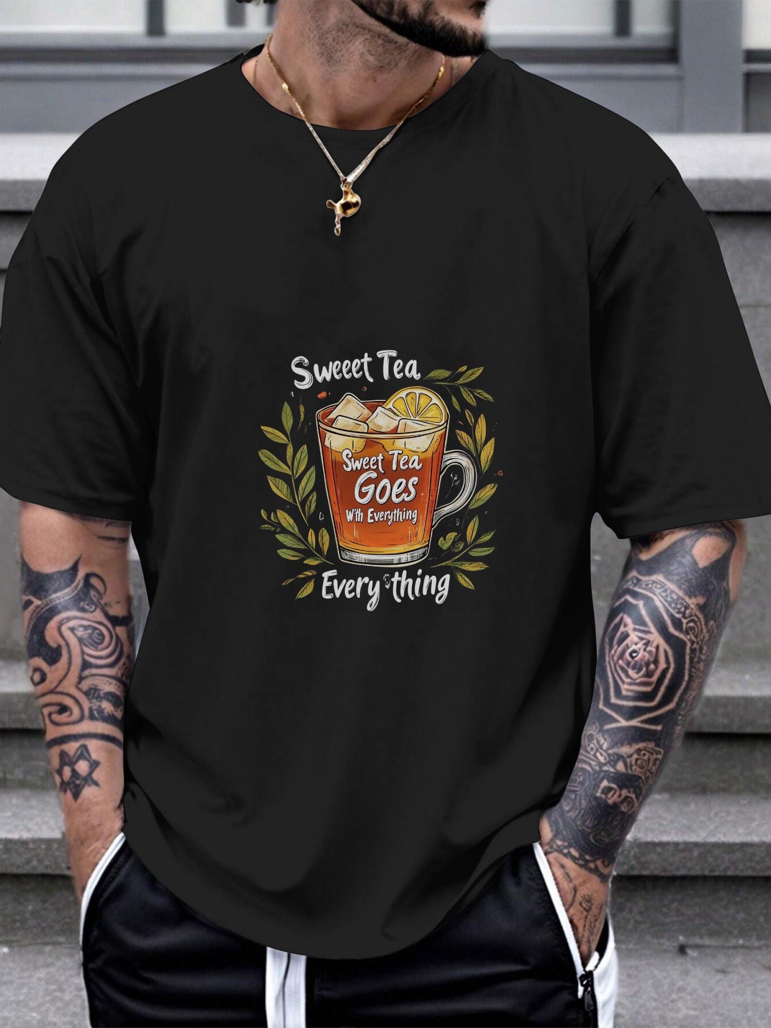 1pc Sweet Tea Goes With Everything Graphic T-shirt S