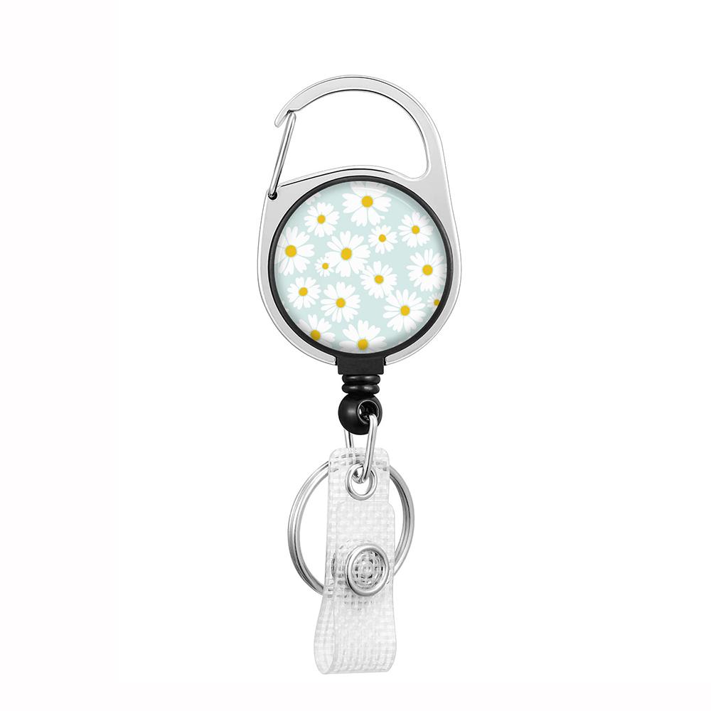 Plant Flowers Clip Lanyards ID Badge Holder Porta Credencial Lanyards Keychain Badge Reel Nurse Retractable Wholesale