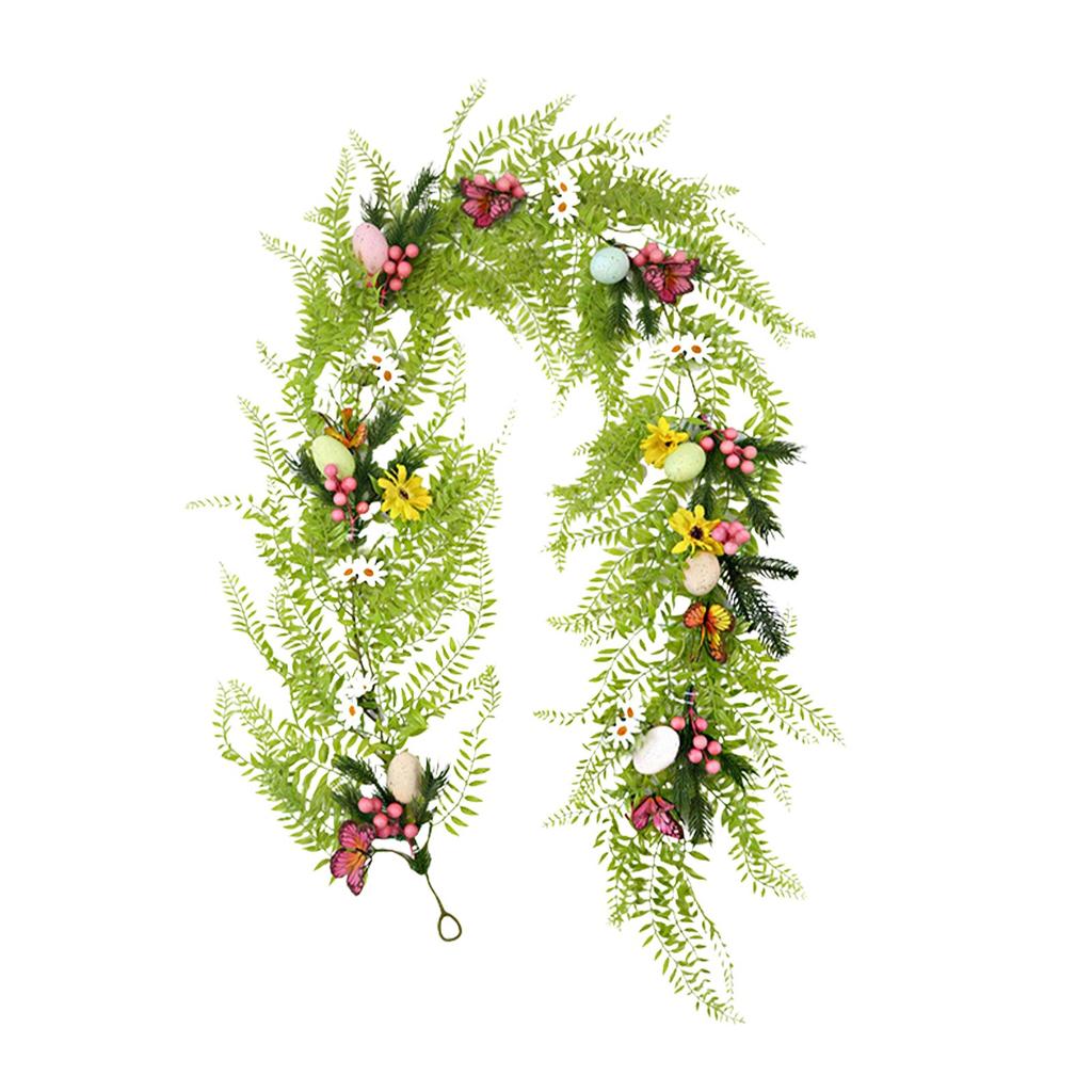 Easter Garland For Mantle,Norfolk Wreath Easter Decorations Easter Egg Wreath Vine Ring Pendant
