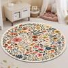 Rustic Stone Pattern Round Area Rug Watercolor Cobblestone Circular Floor Carpet Vintage Welcome Mat for Living Room Decor
