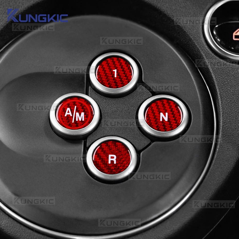 Tricolor Dry Carbon Fiber Sticker For Abarth 595 695 2012-2017 2018 2019 2020 2025 2025 2025 2025 Automatic Gear Shift Button