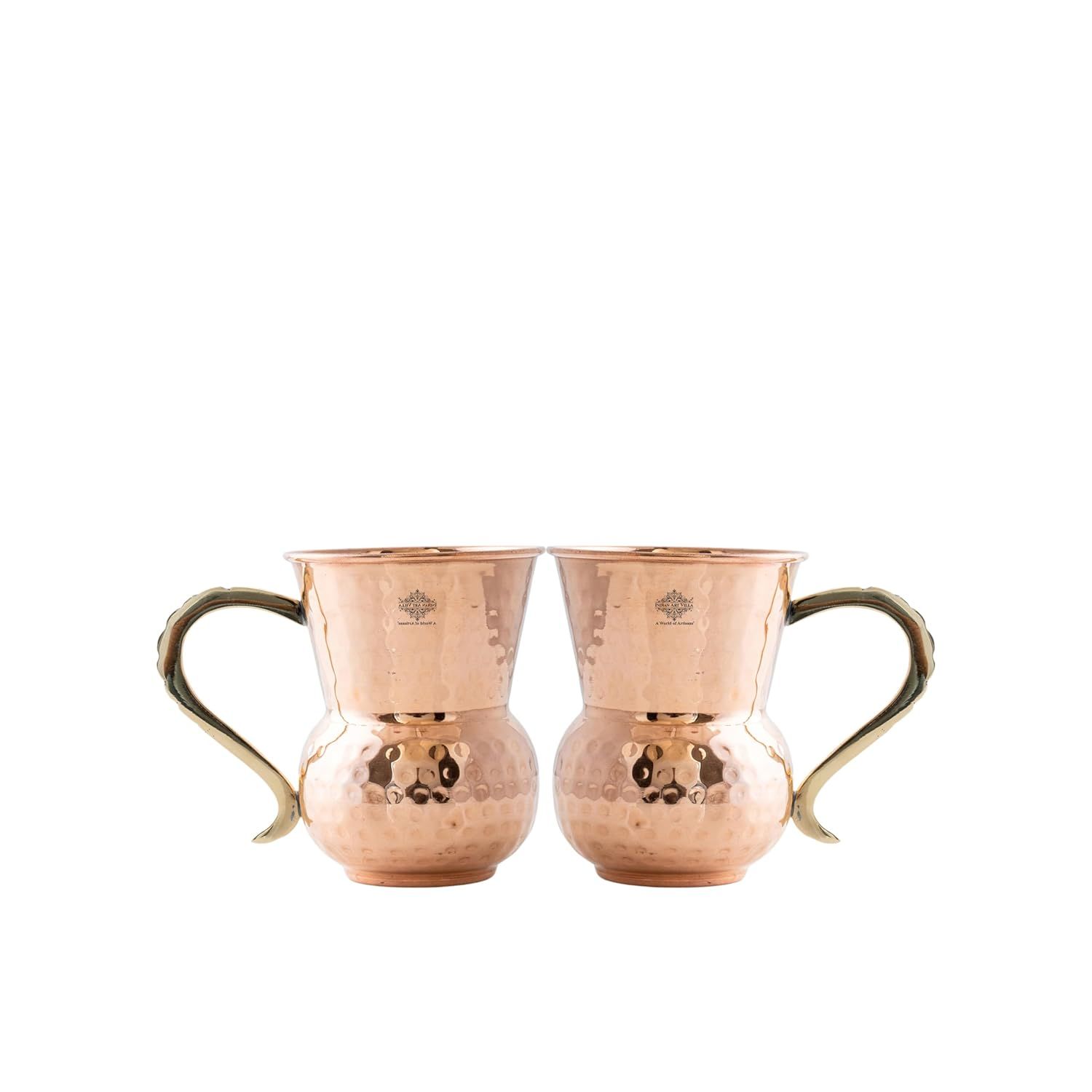 

Кружка для пива Московский мул из чистой меди, в форме матхата, кованая, объем - 400 мл, набор из 2 штук