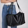 Tote Bag Women'S Large-Capacity First-Layer Cowhide Commuter Shoulder Bag, Genuine Leather, Lazy And Relaxed Armpit Bag.