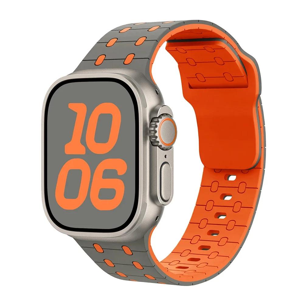 Magnetic Silicone Bracelet For Apple Watch ultra 2 Band 49mm 45mm 44mm 40mm 42mm 46mm 41mm 38mm Strap IWatch Series 10 SE 9 8 7