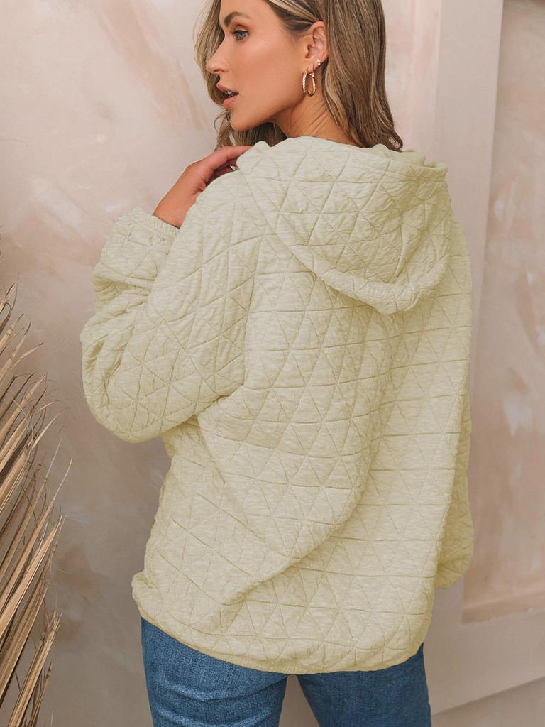 2025 European & American Women's Casual Solid Color Hooded Sweatshirt - Autumn/Winter Collection