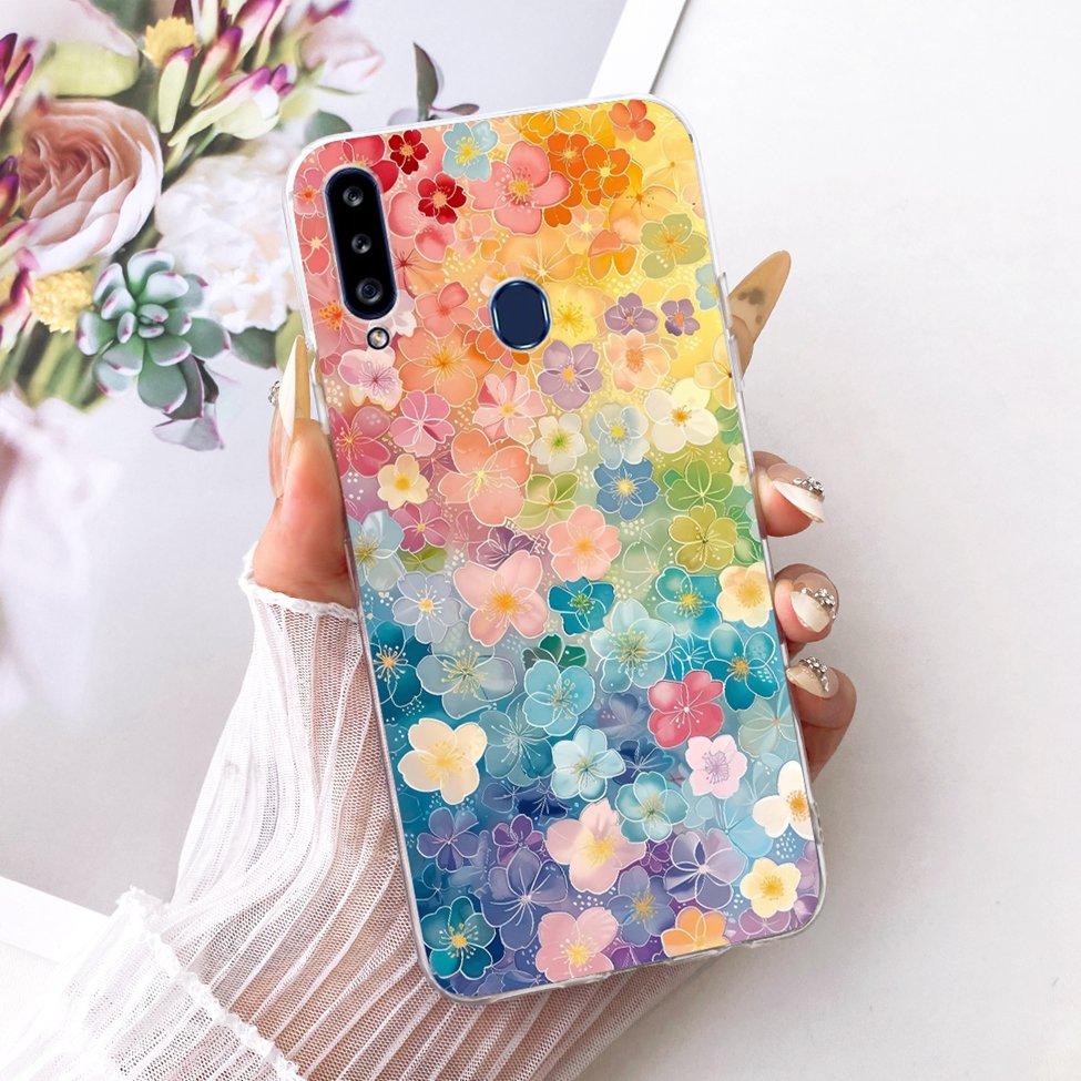 Clear Cover For Samsung A20s Case SM-A207F Cute Fashion Butterfly Funny Painted Casing For Samsung Galaxy A20s SM-A207M SM-A2070
