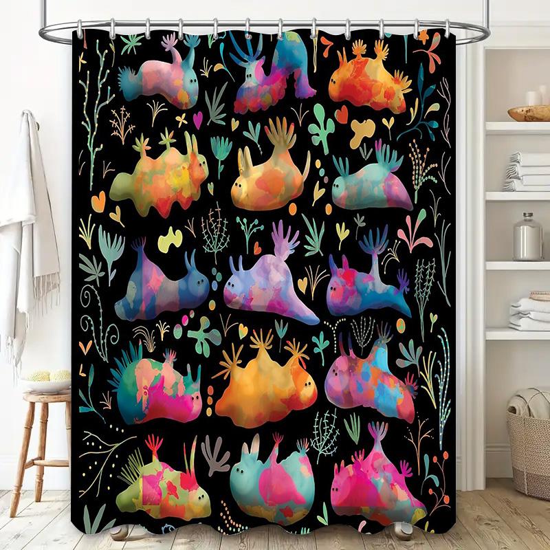 Unique Forest Deer Shower Curtain Nature Animal Landscape Backdrop Bathroom Decor Artistic Home Textile Van Gogh Style Wall Hang