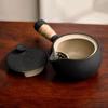 Ceramic Tea Pot with Candle Warmer Kitchenware Kungfu Teapot Set Minimalist Black Ceramic Tea Kettle