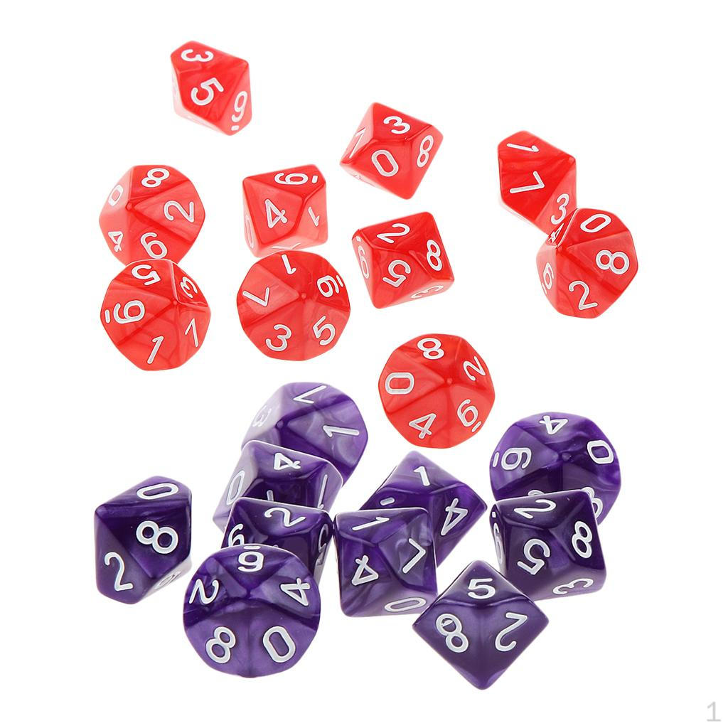 10 Pieces Of Acrylic Sided D10 Game For Board Games