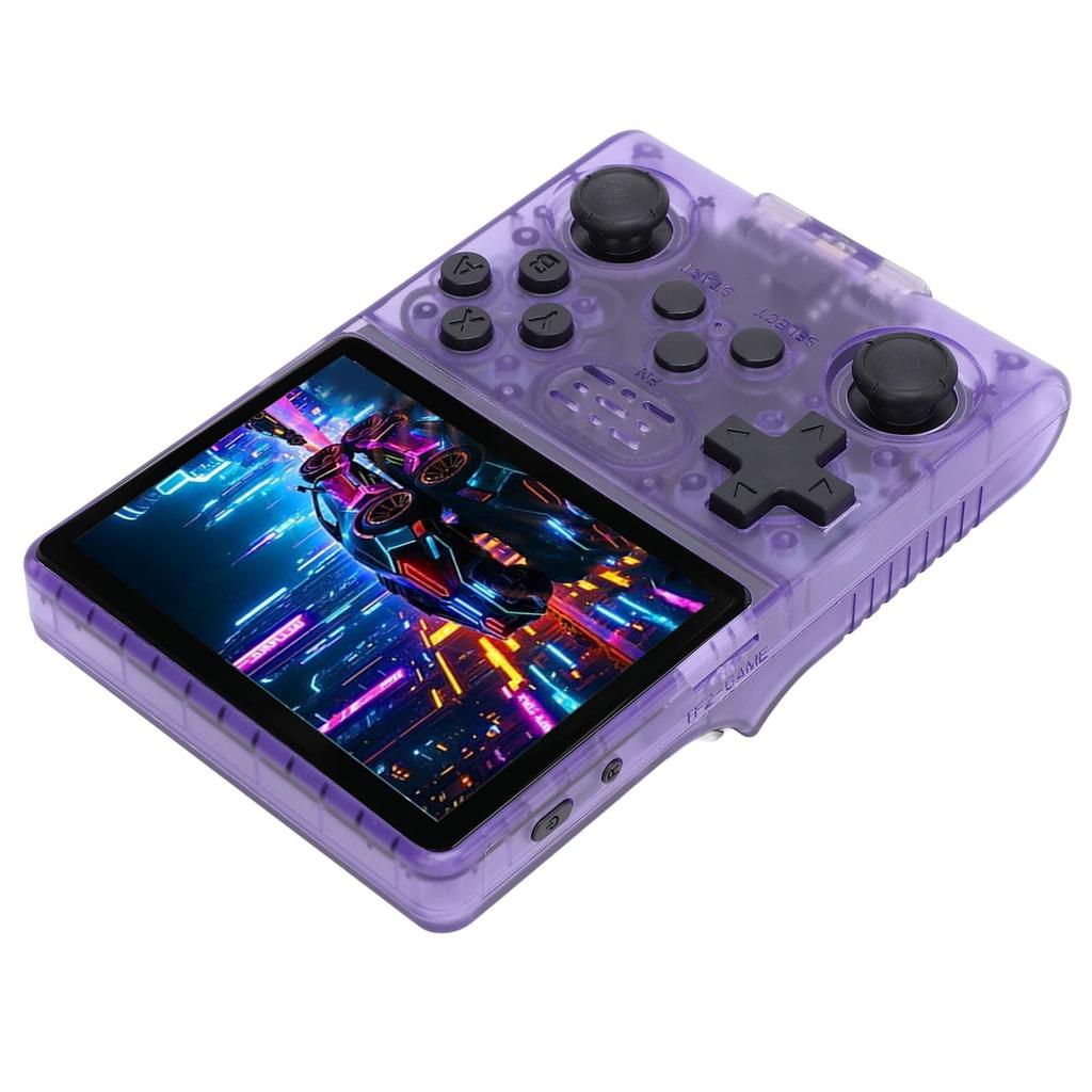 R40S Pro Handheld-Spiel Spiel Retro-Videospiel IPS 256GB 3800mAh Konsole, 30.000 Konsolen, 3,5-Zoll-Bildschirm, Speicher, (Transparent Lila)