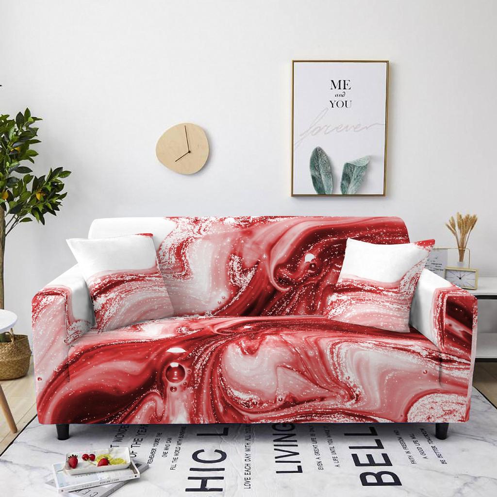 Cheap Elastic Marbling Print Sofa Cover for Living Room Dustproof