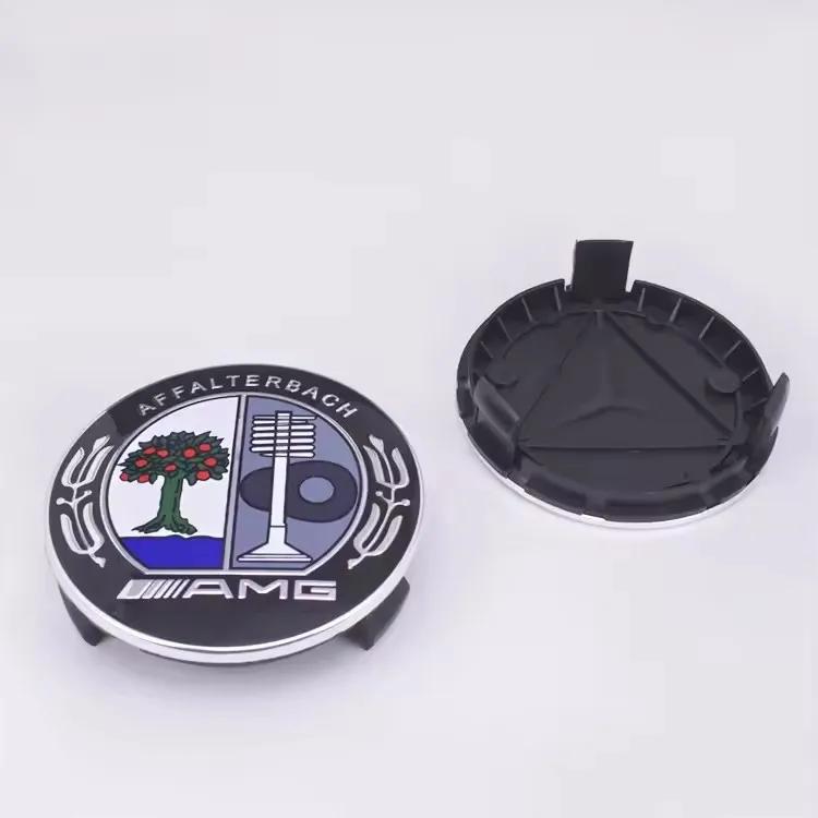 4Pcs 75mm Brabus Logo Car Emblem Wheel Center Hub Cap Accessories AMG Apple  For Mercedes Benz W204 GLA GLC CLA W205 W203 W206