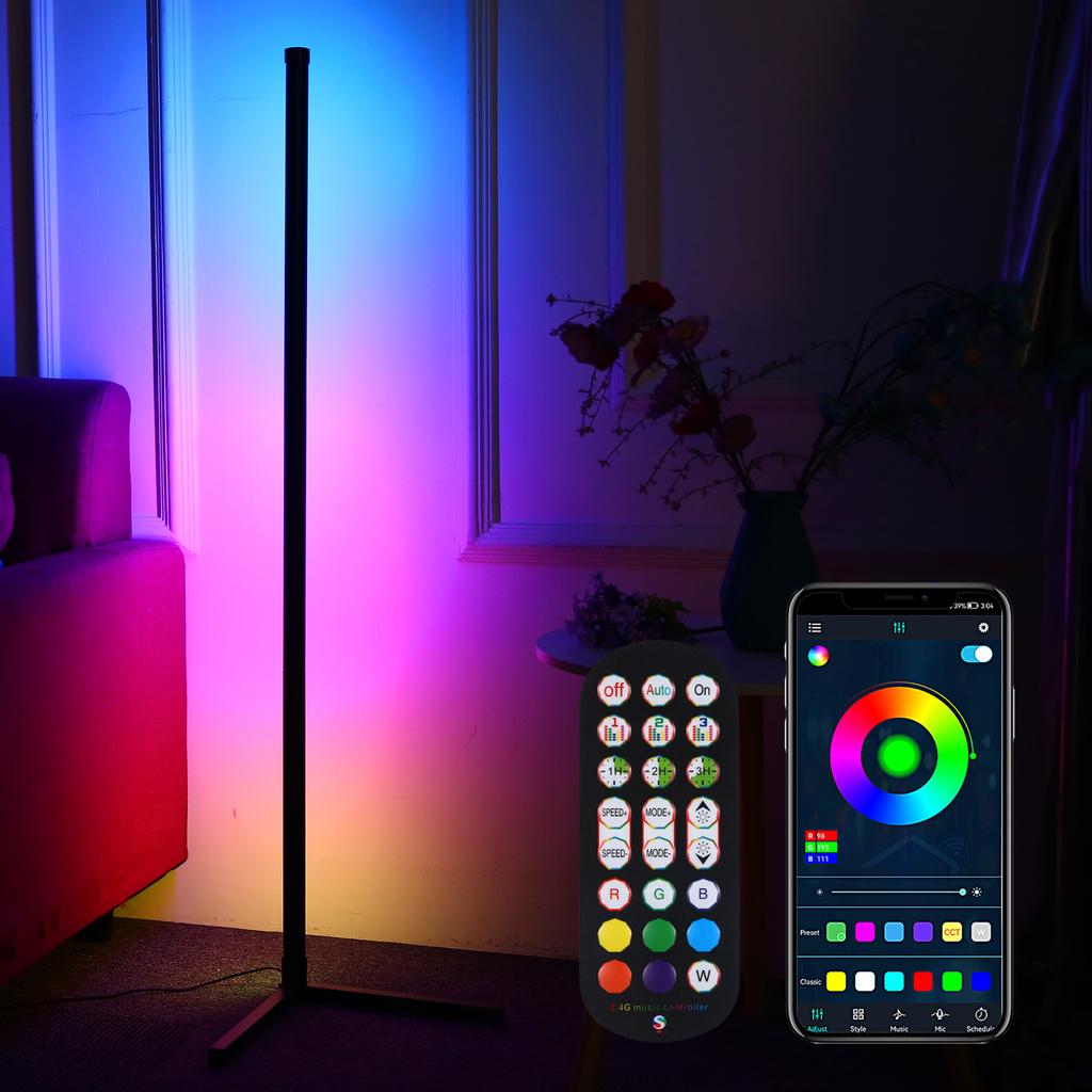 Neoglint Smart LED rohová lampa RGB Atmosphere Stojací lampa Odnímatelné rohové světlo APP Control Remote