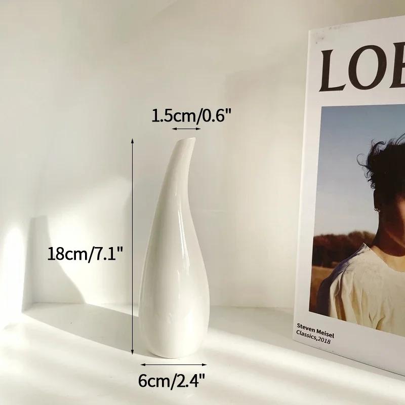 Nordic Ceramic Bud Vase Modern Small Flower Pot Decorative Flower Vases for Home Office Desktop Decor Wedding Flower Arrangement