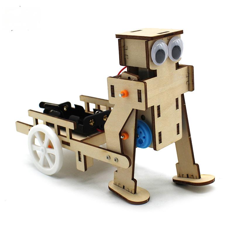 

STEM DIY Wooden Coin-Eating Robot Model Science Education Experiment Assemble Kit Teaching Learning Project for Kids 12cm