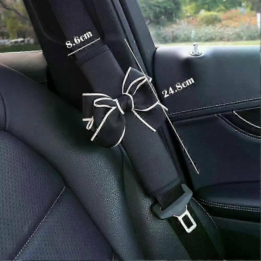 Universal Car Seat Belt Shoulder Cover Cute Four Seasons Car Bow Car Interior Decoration Safety Belt Car Accessories Hwy