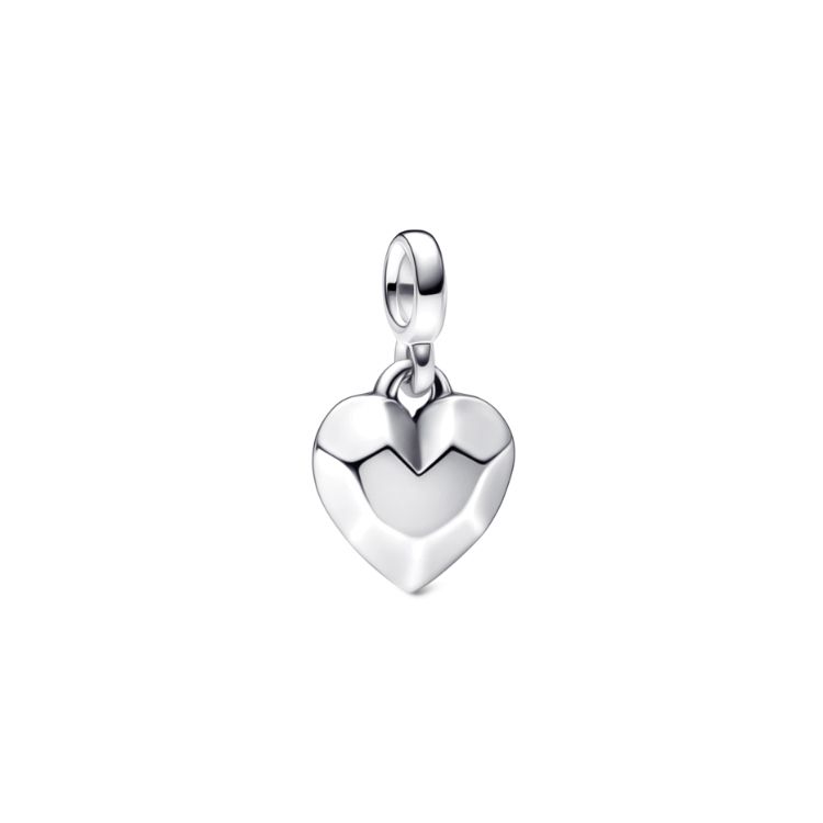 Pandora Me Faceted Heart Mini Charm 3D Creative Diy Bead Women Charm Red 792305C00 Silver
