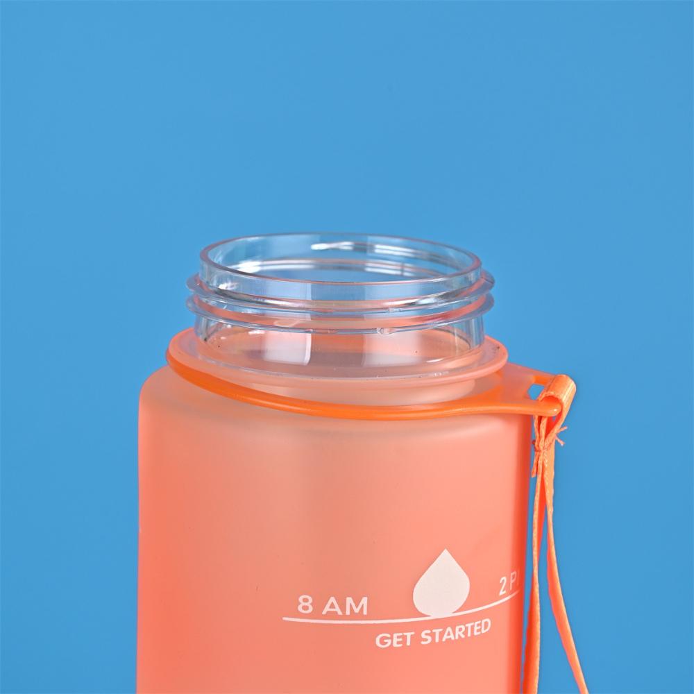 1L Motivational Sport Water Bottle Plastic Water Cup with Time Scale Outdoor Gradient Color Drinking Bottle Fitness Straw Mug