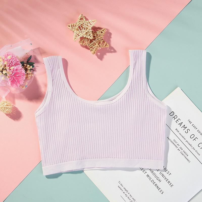 Traceless girls' underwear development period girls combed cotton small vest primary school students comfortable children's bra spot