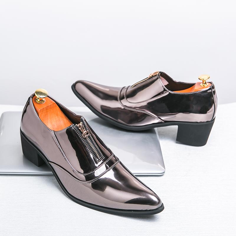 British Style Formal Leather Men New Thick bottom Wedding Shoes Men Yuppie Men’s Dress Shoes Male Pointed Business Shoes