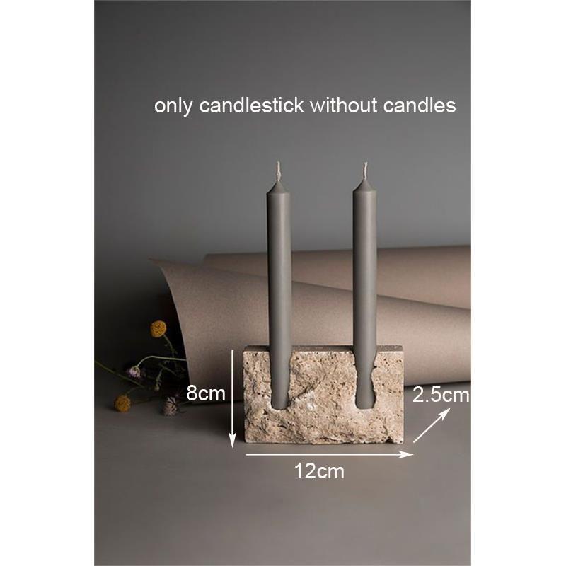 Marble Candlestick Decoration Home Livingroom Dining Table Candle Stand Ornaments Bedroom Travertine Candle Holder Accessories
