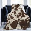 Braune Kuhmuster-Decke für Erwachsene Kinder Leicht Weich Warm Flauschig Überwürfe Flanell-Fleece-Decken für Bett Sofa Couch Reise