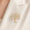 Broche de revers pour femme Forme de plante Broche en métal avec Zirconium Haute Brillance