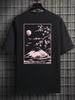 Mount Fuji Cherry Blossom Print T-shirt Men's Fashion T-shirt Clothing Cotton Summer Casual Top Hip Hop Cotton Pine T-shirt