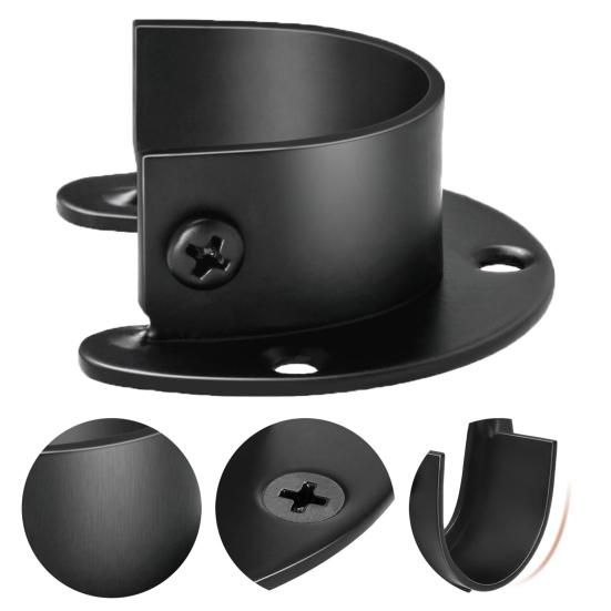 1/4/8Pcs Stainless Steel Closet Rod Holders Strong Load-bearing