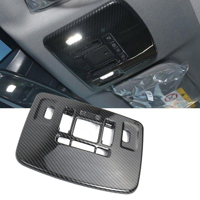 Carbon Fiber Style Front Reading Light Lamp Cover Trim 1PC For Toyota Camry 2018